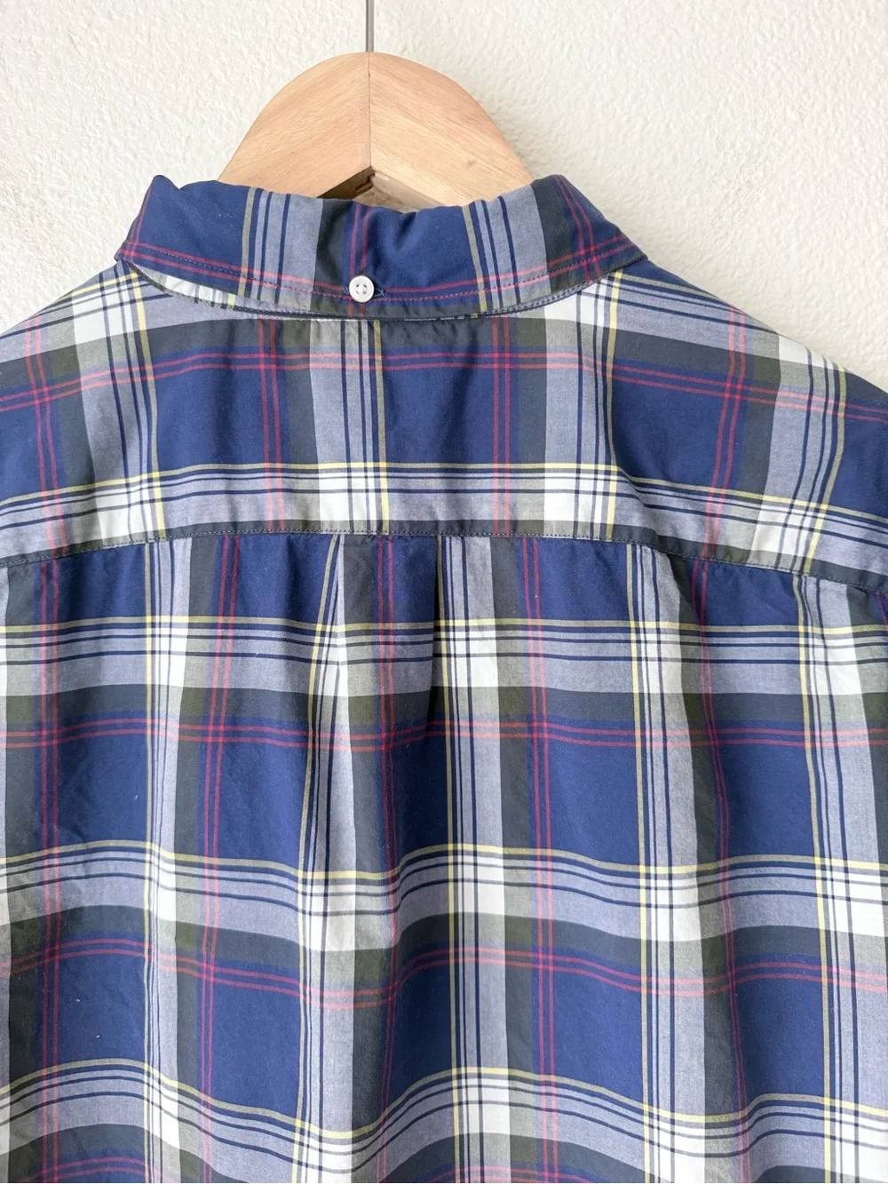 J. Crew Tartan Plaid Button Down Shirt Men's XL Blue Cotton-Long Sleeve